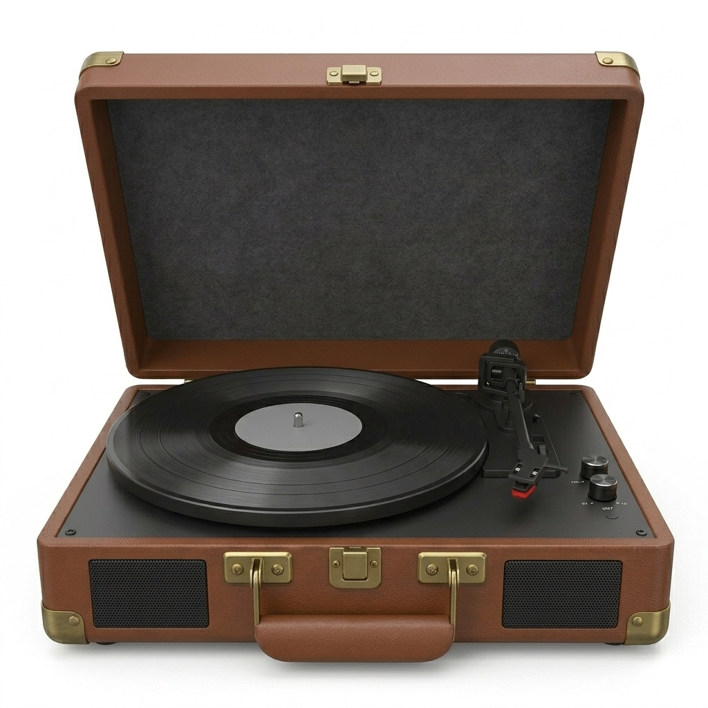 Platine Vinyle Valise BT5.0 AUX - Noir Doré