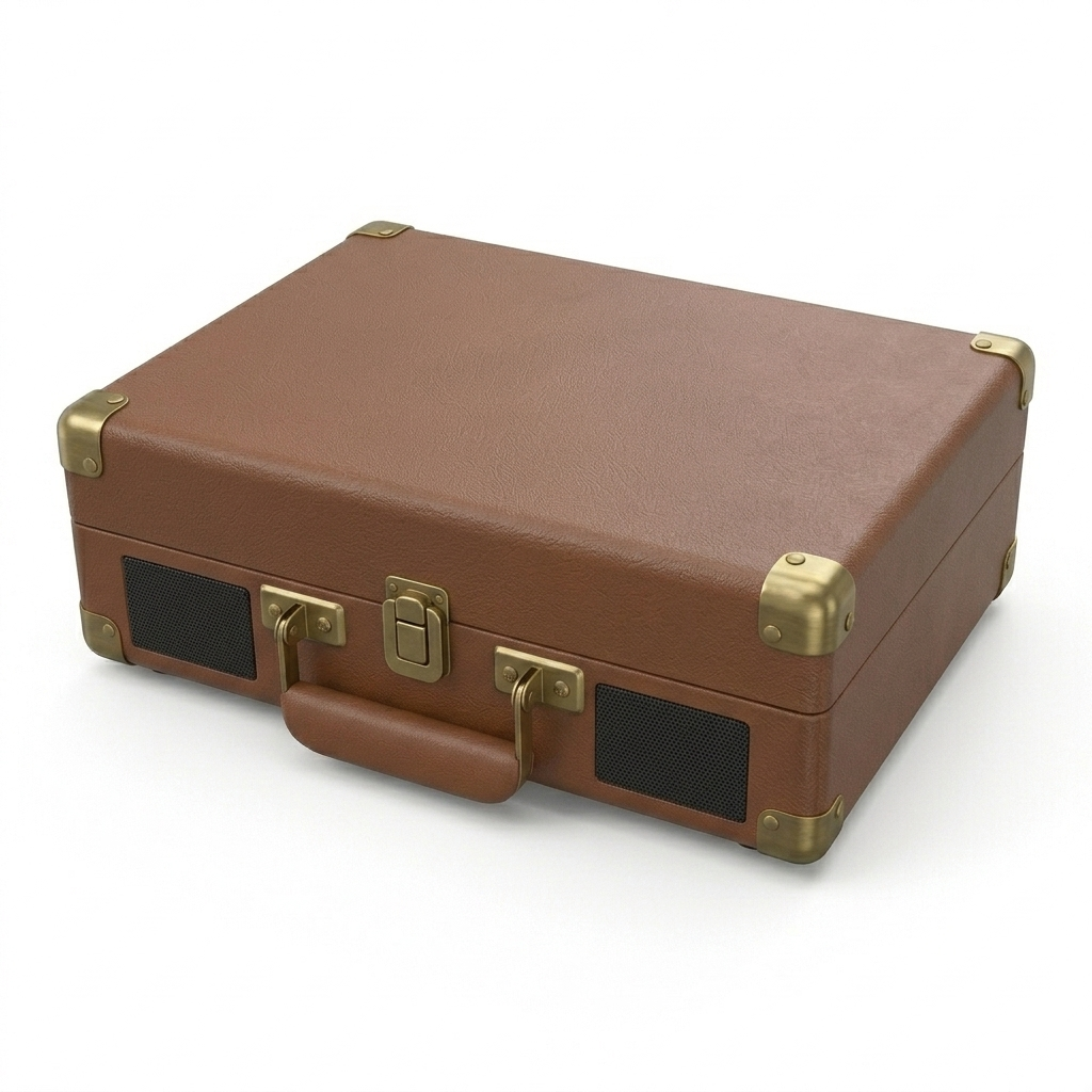 Platine Vinyle Valise BT5.0 AUX - Noir Doré